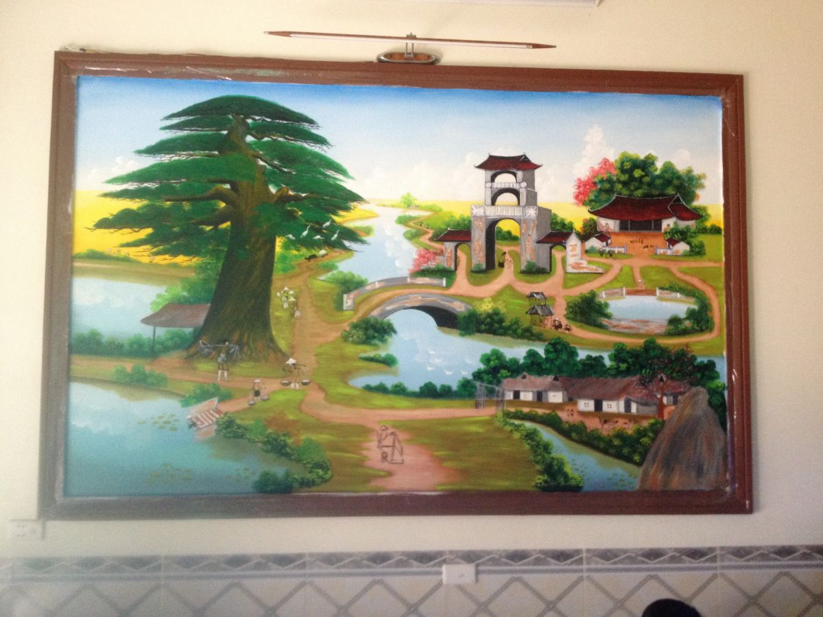 vẽ tranh tường phòng khách và ngoài trời
