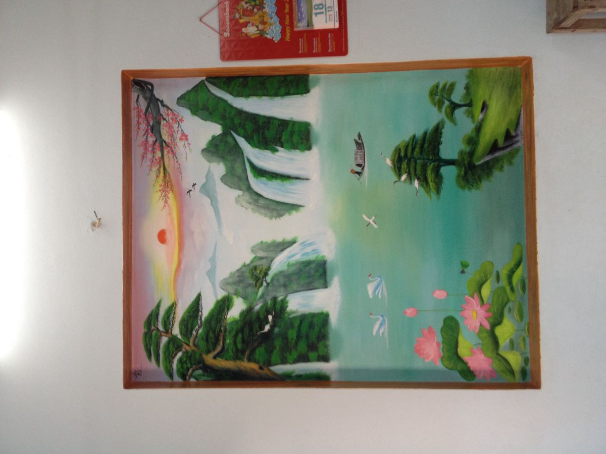 vẽ tranh tường phong thuỷ ngoài trời và trong nhà