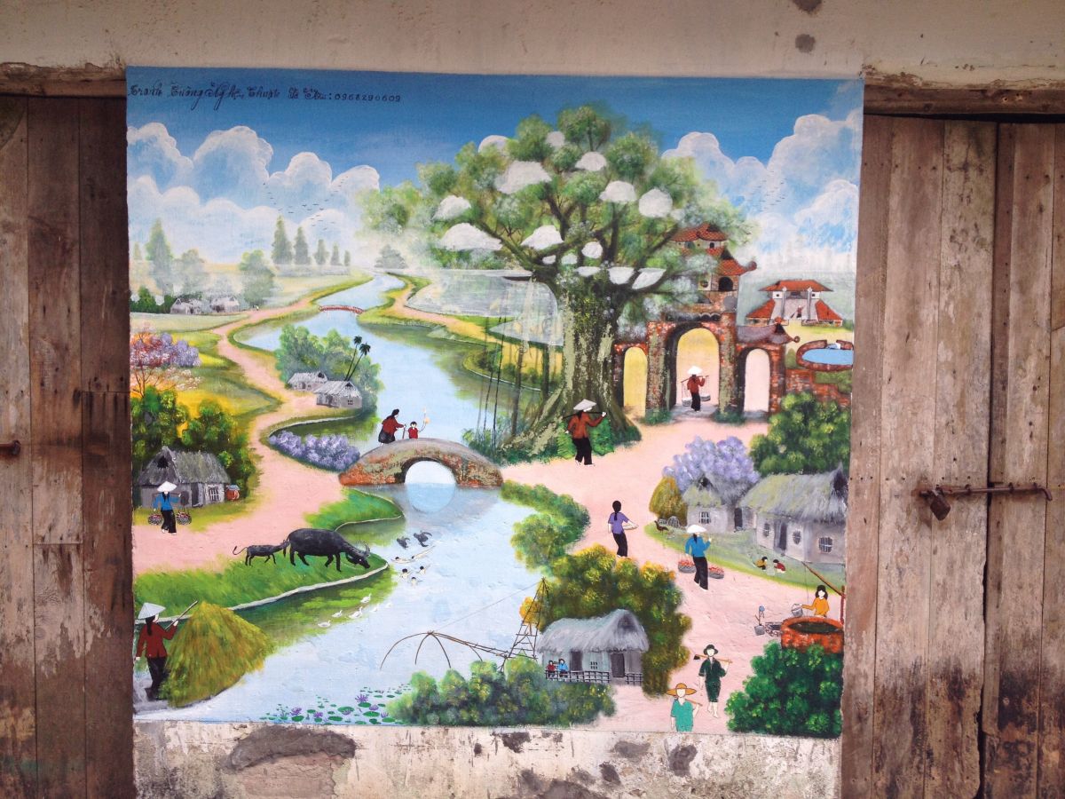 vẽ tranh tường phòng khách