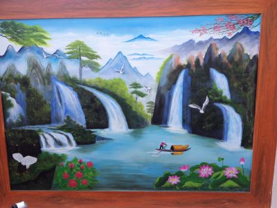 vẽ tranh tường phòng khách và ngoài trời