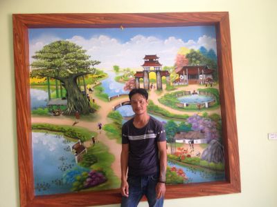 vẽ tranh tường trần mây trong nhà và ngoài trời